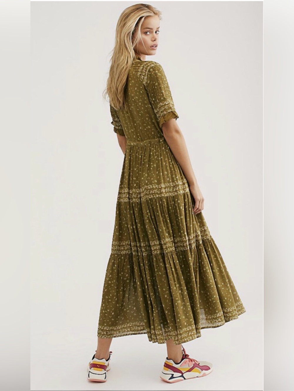 Free People Rare Feelings Maxi Dress XL Green - Picture 2 of 9